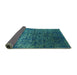 Sideview of Oriental Turquoise Industrial Rug, urb2587turq