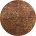 Round Oriental Orange Industrial Rug, urb2587org