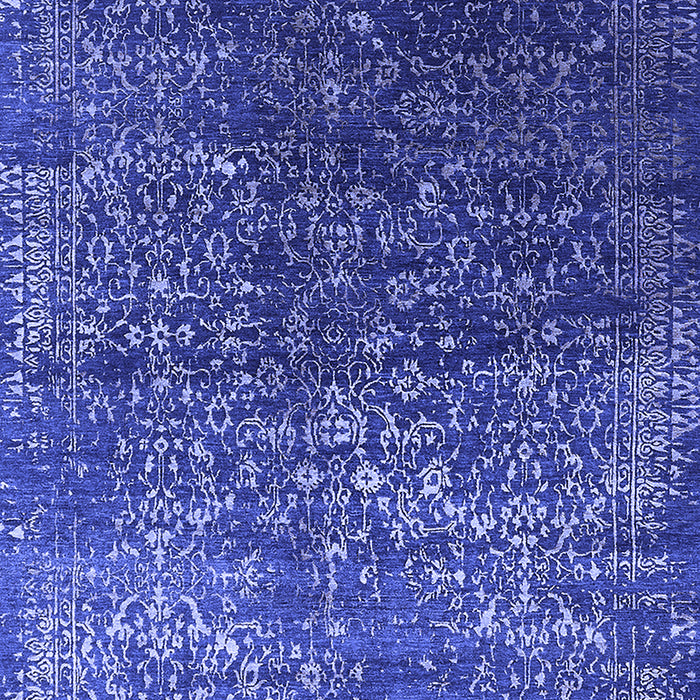 Machine Washable Oriental Blue Industrial Rug, wshurb2587blu