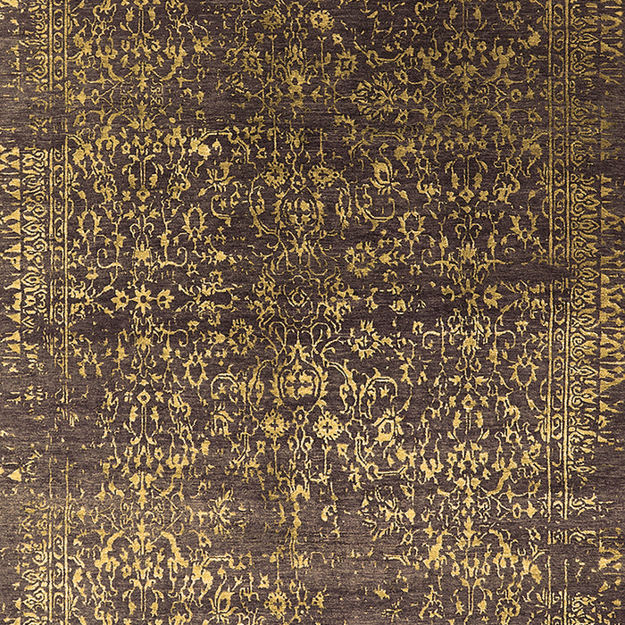 Machine Washable Oriental Brown Industrial Rug, wshurb2587brn