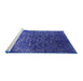 Sideview of Machine Washable Oriental Blue Industrial Rug, wshurb2587blu