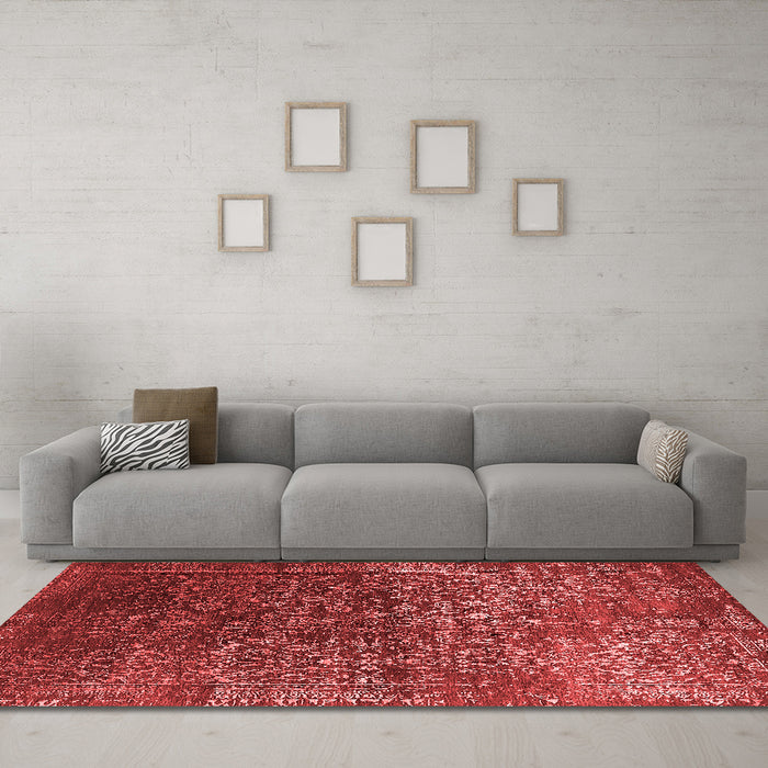 Industrial Red Washable Rugs
