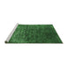 Sideview of Machine Washable Oriental Emerald Green Industrial Area Rugs, wshurb2587emgrn