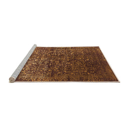 Sideview of Machine Washable Oriental Orange Industrial Area Rugs, wshurb2587org