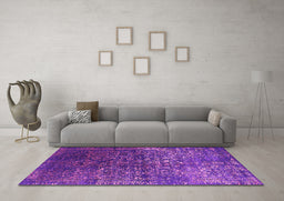 Machine Washable Oriental Pink Industrial Rug in a Living Room, wshurb2587pnk
