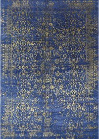 Machine Washable Industrial Modern Denim Dark Blue Rug, wshurb2587