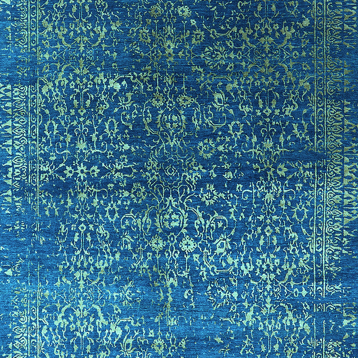 Machine Washable Oriental Light Blue Industrial Rug, wshurb2587lblu