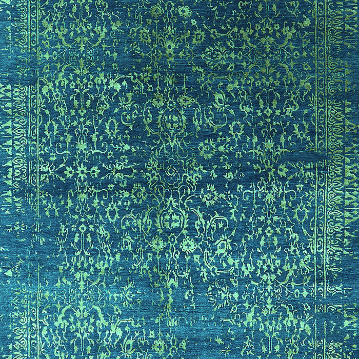 Machine Washable Oriental Turquoise Industrial Area Rugs, wshurb2587turq