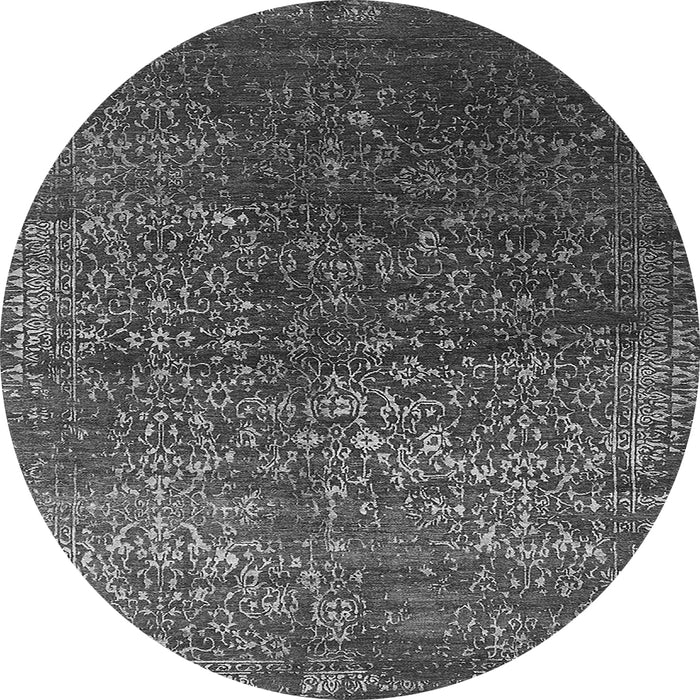 Round Oriental Gray Industrial Rug, urb2587gry