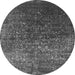 Round Oriental Gray Industrial Rug, urb2587gry