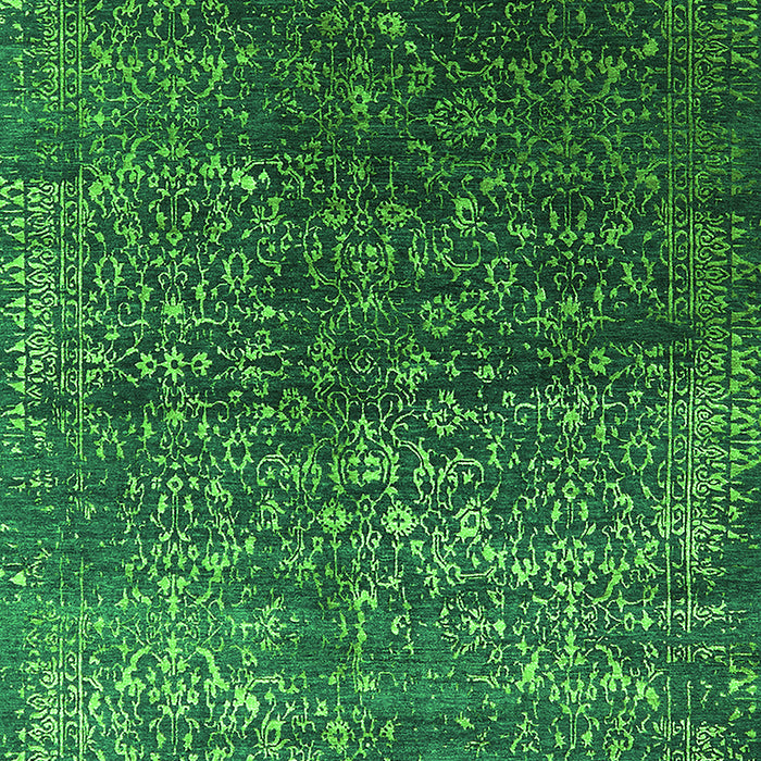 Machine Washable Oriental Green Industrial Area Rugs, wshurb2587grn