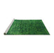 Sideview of Machine Washable Oriental Green Industrial Area Rugs, wshurb2587grn