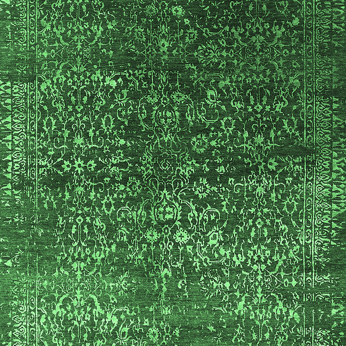 Machine Washable Oriental Emerald Green Industrial Area Rugs, wshurb2587emgrn