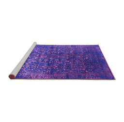 Sideview of Machine Washable Oriental Purple Industrial Area Rugs, wshurb2587pur
