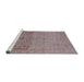 Sideview of Machine Washable Industrial Modern Dark Almond Brown Rug, wshurb2588