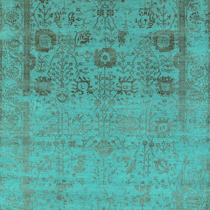 Machine Washable Oriental Turquoise Industrial Area Rugs, wshurb2588turq