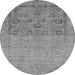 Round Oriental Gray Industrial Rug, urb2588gry