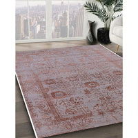 Mid-Century Modern Dark Almond Brown Oriental Rug, urb2588