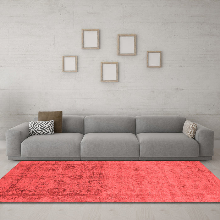 Industrial Red Washable Rugs