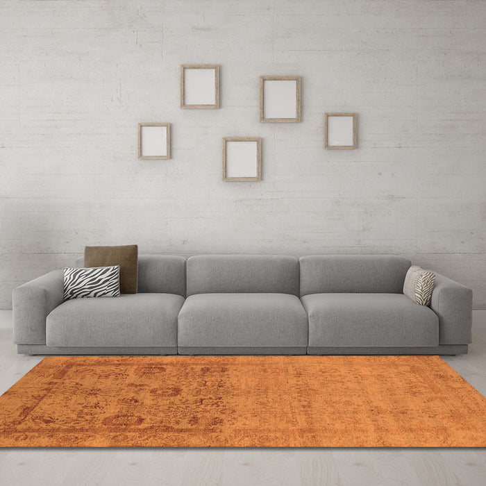 Machine Washable Oriental Orange Industrial Area Rugs in a Living Room, wshurb2588org
