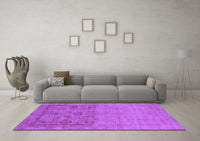 Machine Washable Oriental Purple Industrial Rug, wshurb2588pur