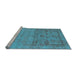 Sideview of Machine Washable Oriental Light Blue Industrial Rug, wshurb2588lblu