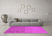 Machine Washable Oriental Pink Industrial Rug in a Living Room, wshurb2588pnk