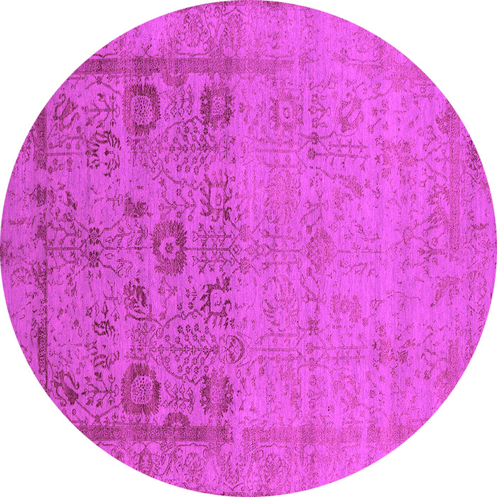 Round Oriental Pink Industrial Rug, urb2588pnk