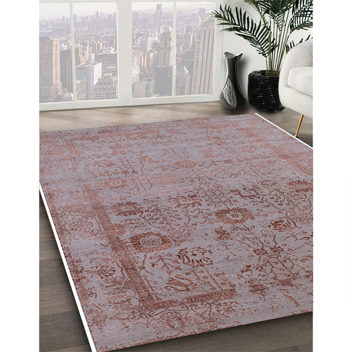 Machine Washable Industrial Modern Dark Almond Brown Rug in a Family Room, wshurb2588