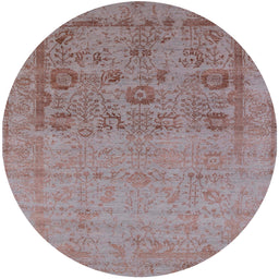 Round Machine Washable Industrial Modern Dark Almond Brown Rug, wshurb2588