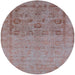 Round Machine Washable Industrial Modern Dark Almond Brown Rug, wshurb2588