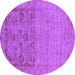 Round Oriental Purple Industrial Rug, urb2588pur