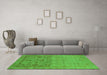 Machine Washable Oriental Green Industrial Area Rugs in a Living Room,, wshurb2588grn