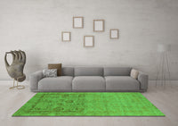 Machine Washable Oriental Green Industrial Rug, wshurb2588grn