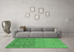 Machine Washable Oriental Emerald Green Industrial Area Rugs in a Living Room,, wshurb2588emgrn