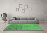 Machine Washable Oriental Emerald Green Industrial Rug, wshurb2588emgrn