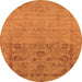 Round Oriental Orange Industrial Rug, urb2588org