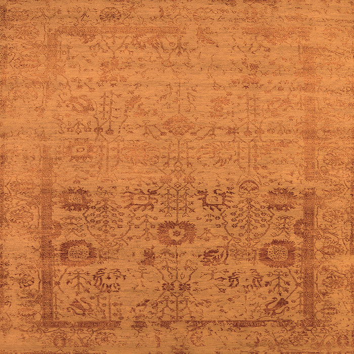 Square Oriental Orange Industrial Rug, urb2588org