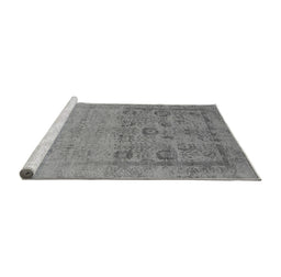 Sideview of Machine Washable Oriental Gray Industrial Rug, wshurb2588gry