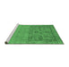 Sideview of Machine Washable Oriental Emerald Green Industrial Area Rugs, wshurb2588emgrn