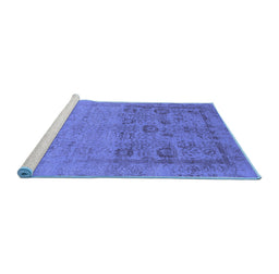 Sideview of Machine Washable Oriental Blue Industrial Rug, wshurb2588blu