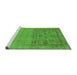 Sideview of Machine Washable Oriental Green Industrial Area Rugs, wshurb2588grn