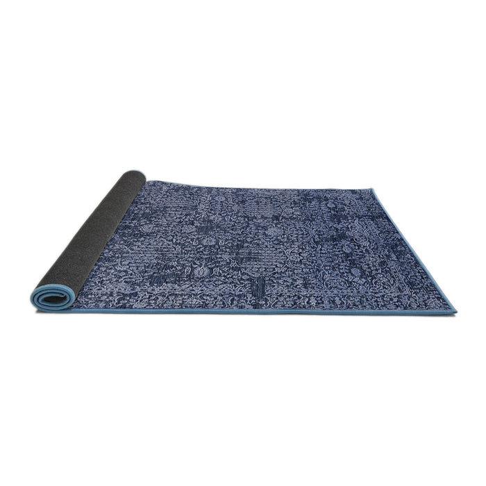 Sideview of Mid-Century Modern Blue Oriental Rug, urb2589