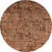 Round Oriental Orange Industrial Rug, urb2589org