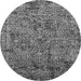 Round Oriental Gray Industrial Rug, urb2589gry