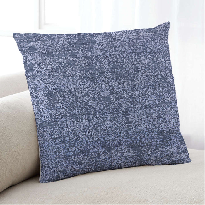 Lifestyle Image of Mid-Century Modern Urban Square Lapis Blue Throw Pillow, 18 inch by 18 inch, pwurb2589