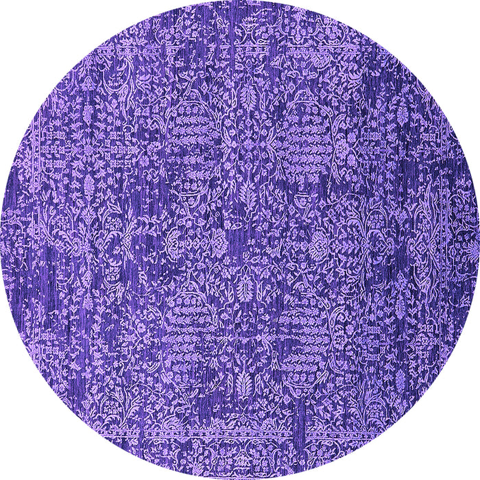 Round Oriental Purple Industrial Rug, urb2589pur