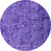 Round Oriental Purple Industrial Rug, urb2589pur