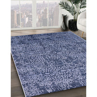 Mid-Century Modern Blue Oriental Rug, urb2589