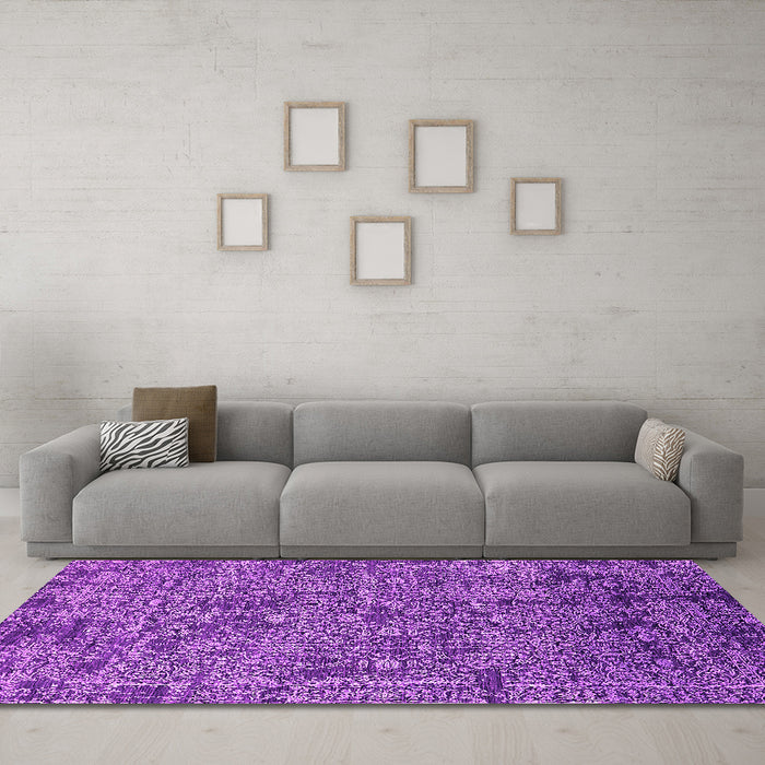 Machine Washable Oriental Pink Industrial Rug in a Living Room, wshurb2589pnk